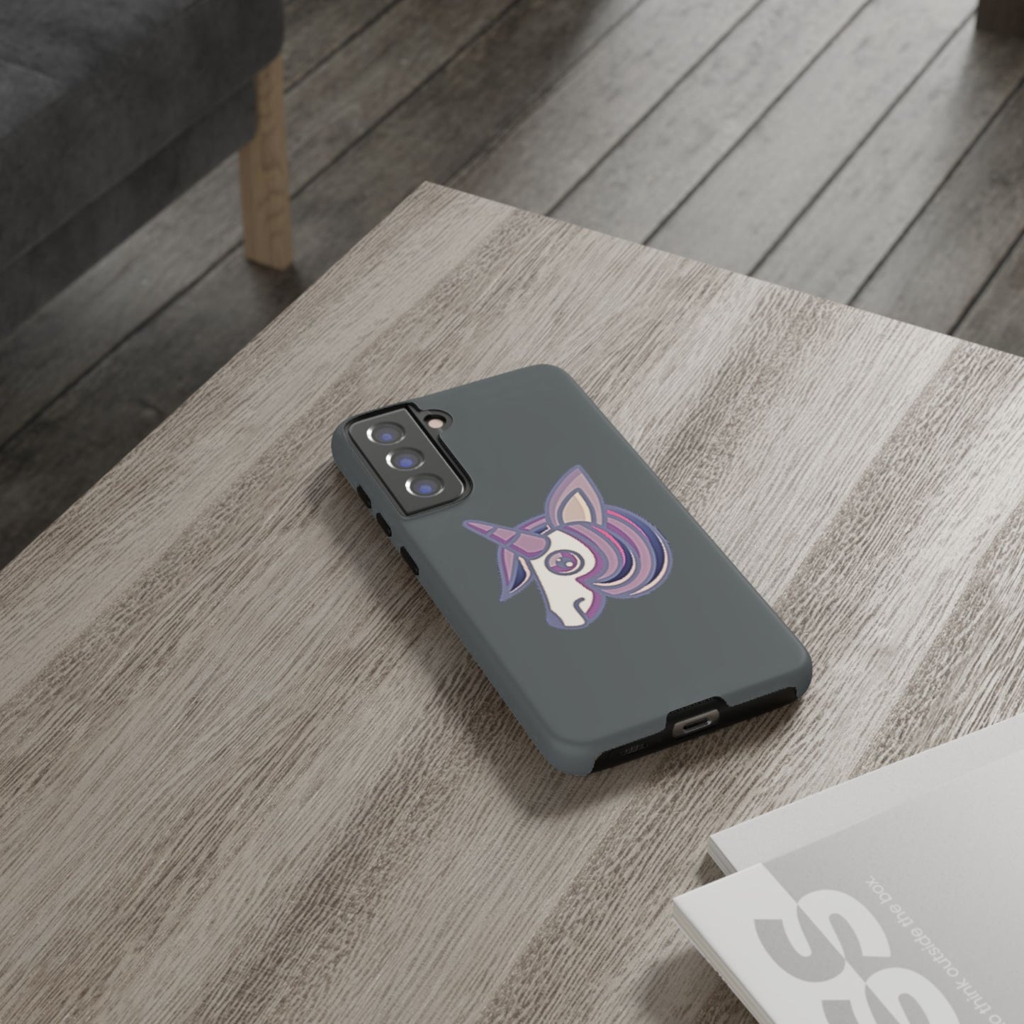 Gothic Unicorn Hard Phone Case for I Phone and Galaxy