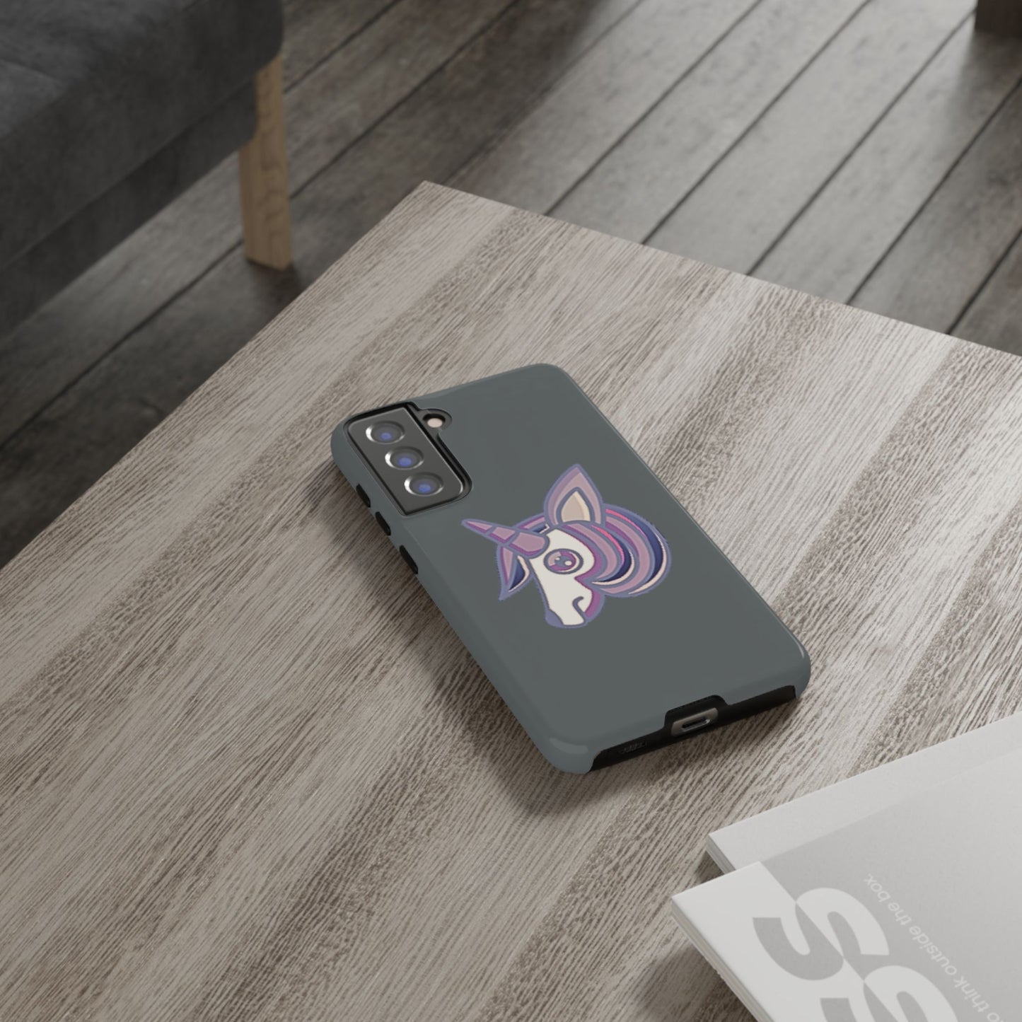 Gothic Unicorn Hard Phone Case for I Phone and Galaxy