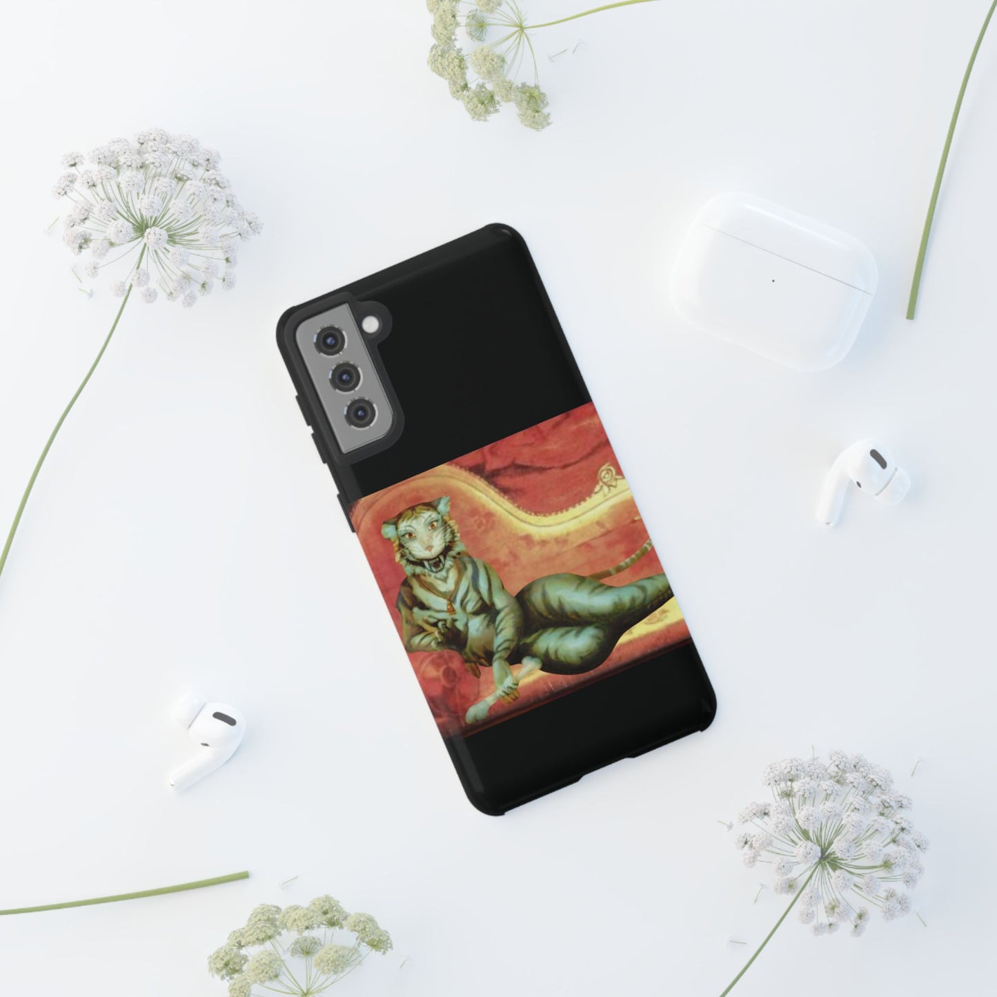 Phone Case - Tiger Lady Changing Portrait Disney Haunted Mansion Hallway Galaxy and iPhone