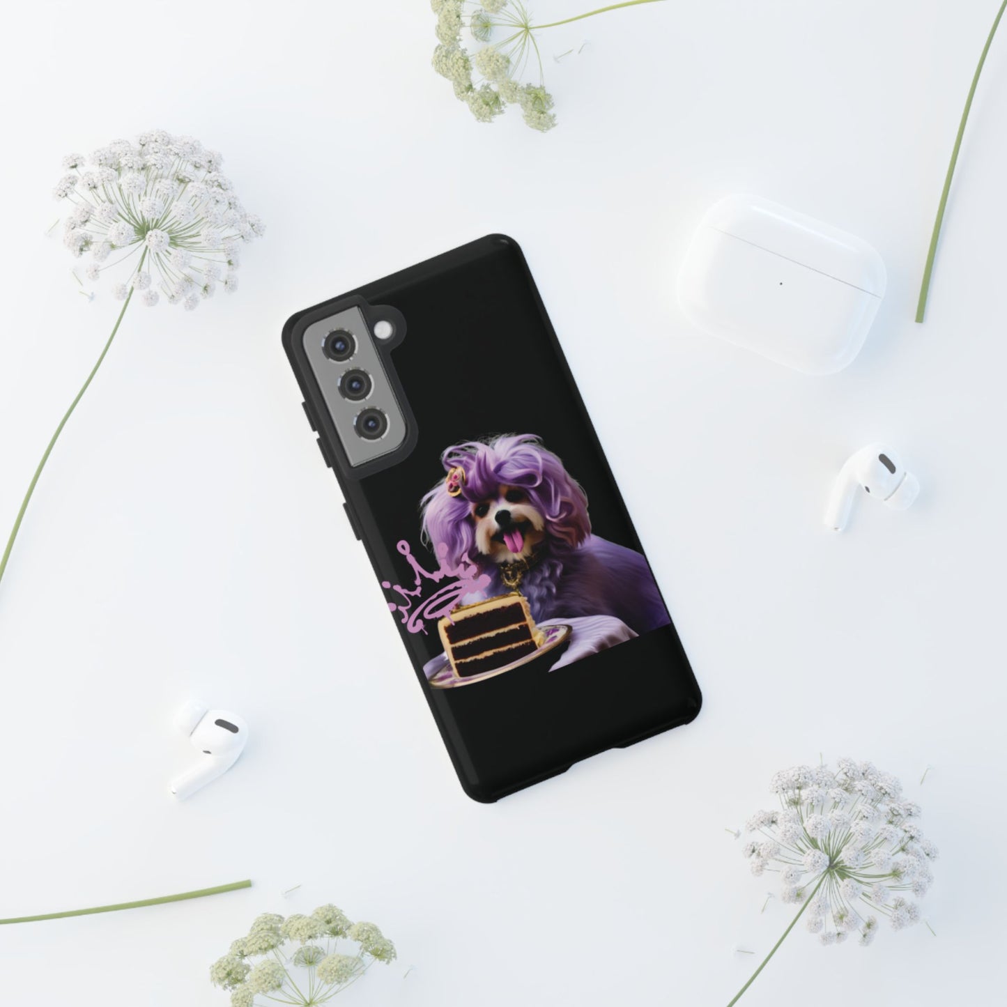 Marie Antoinette Style Dog With Cake Phone Case  for I Phone and Galaxy