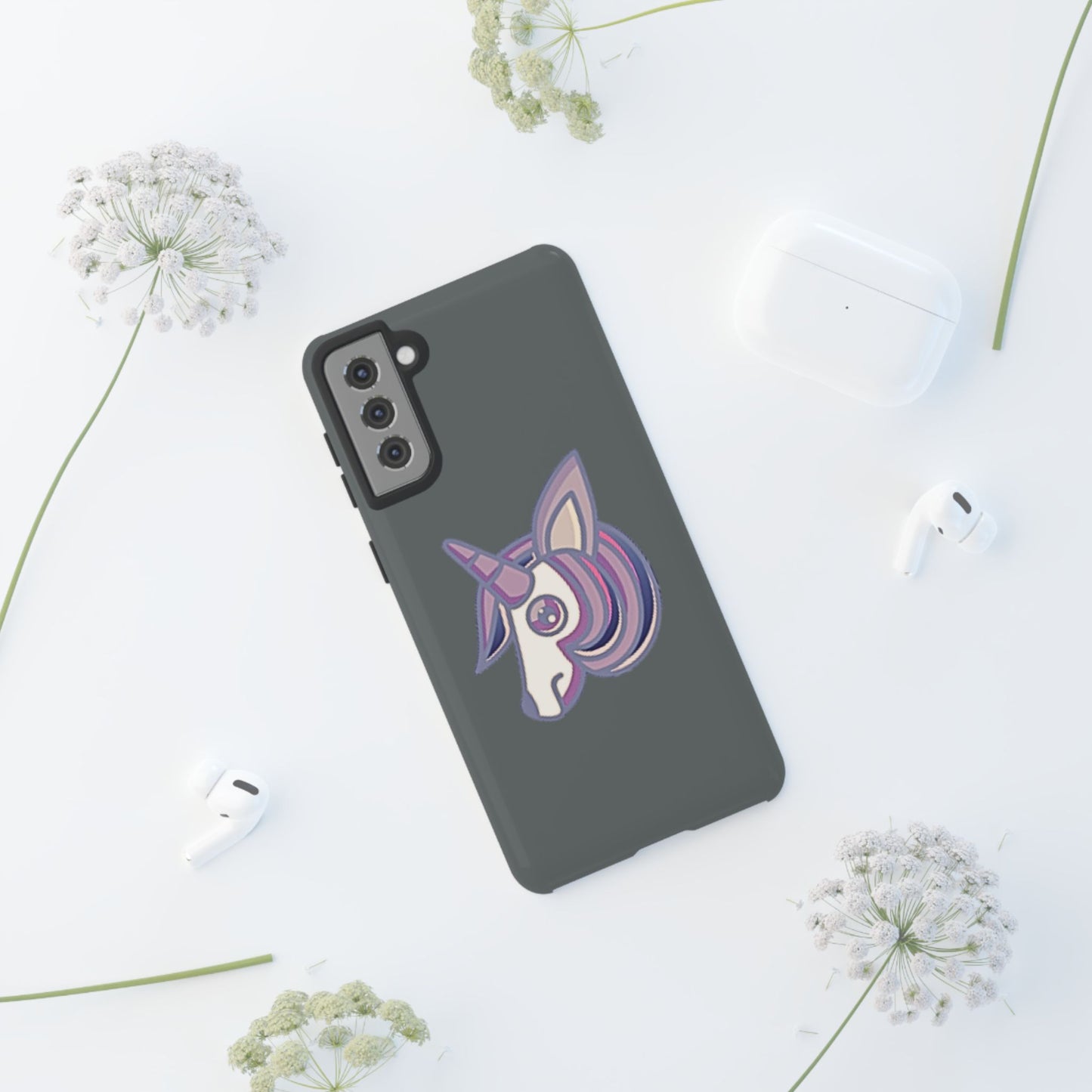 Gothic Unicorn Hard Phone Case for I Phone and Galaxy