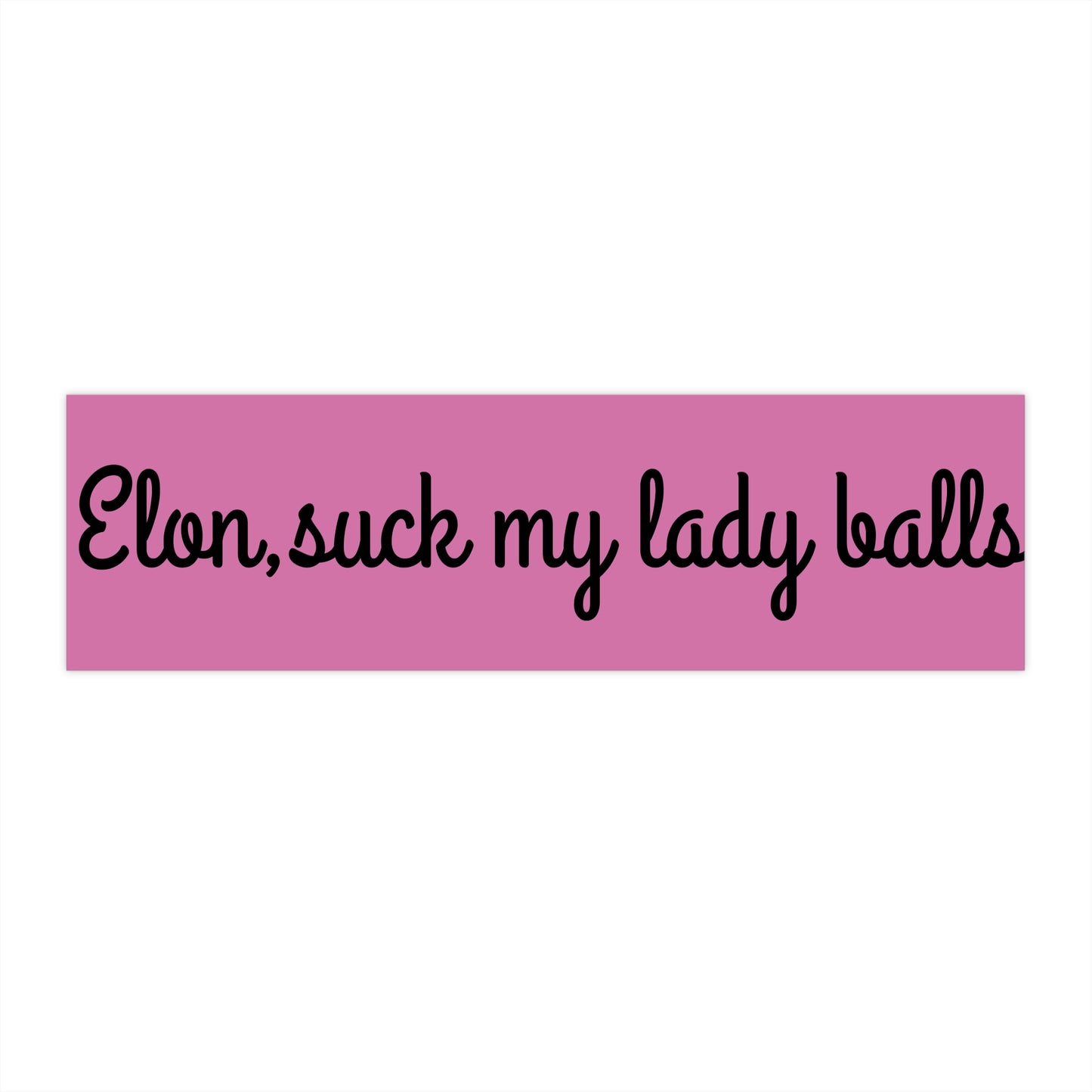 Humorous Bumper Sticker - 'Elon Suck My Lady Balls'