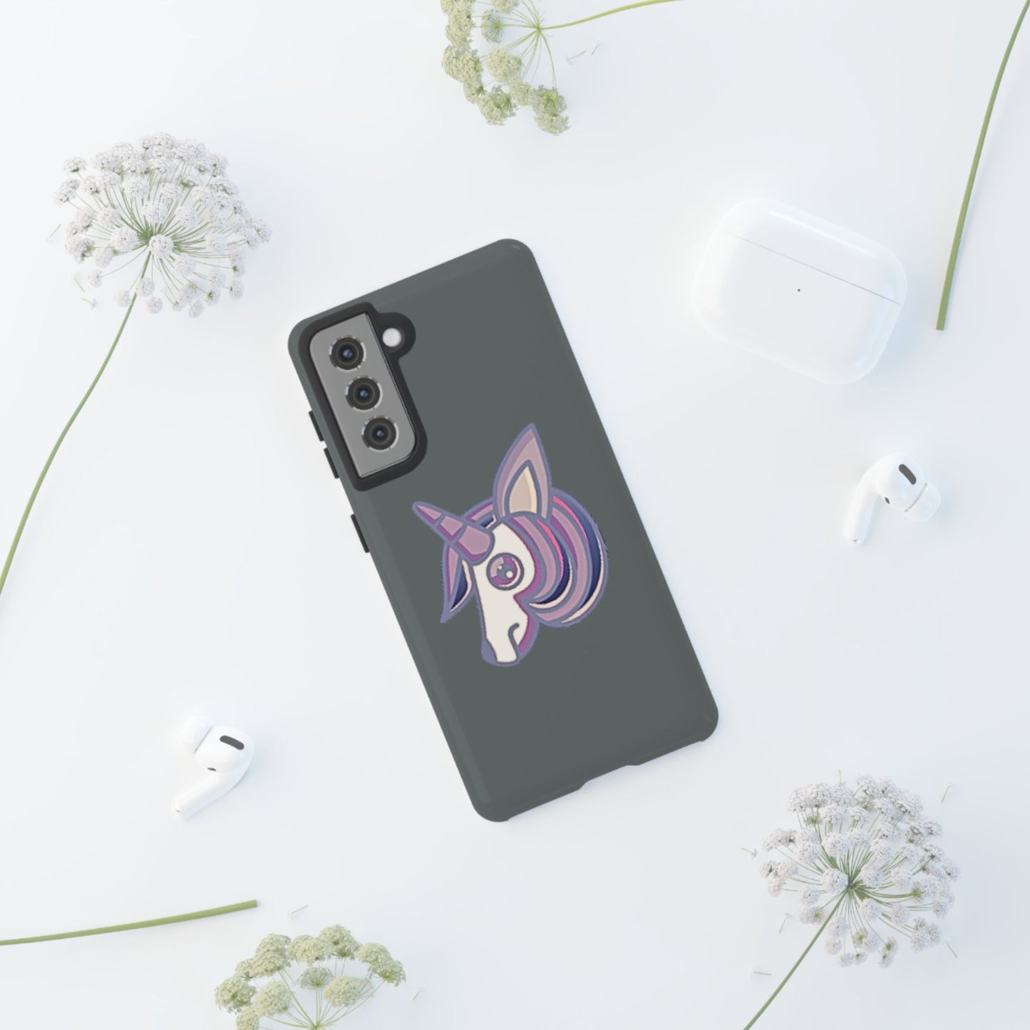 Gothic Unicorn Hard Phone Case for I Phone and Galaxy