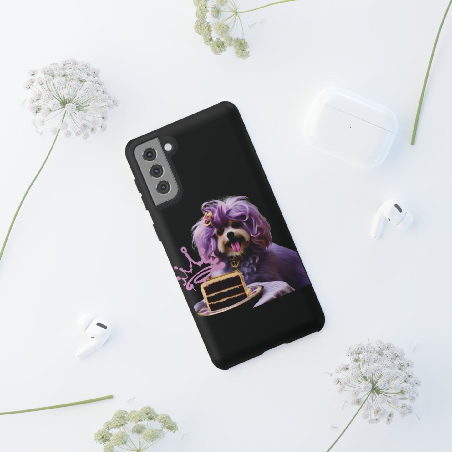 Marie Antoinette Style Dog With Cake Phone Case  for I Phone and Galaxy