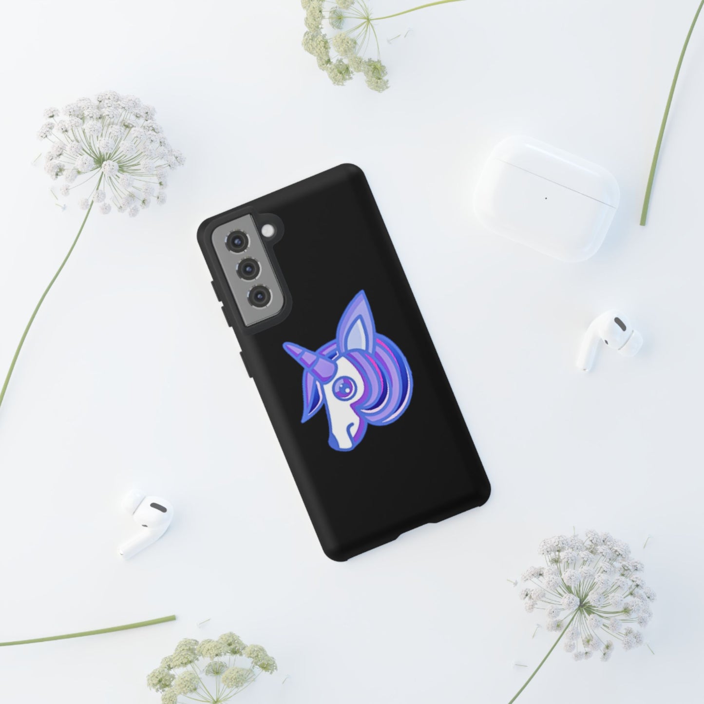 Gothic Unicorn Hard Phone Case for I Phone and Galaxy