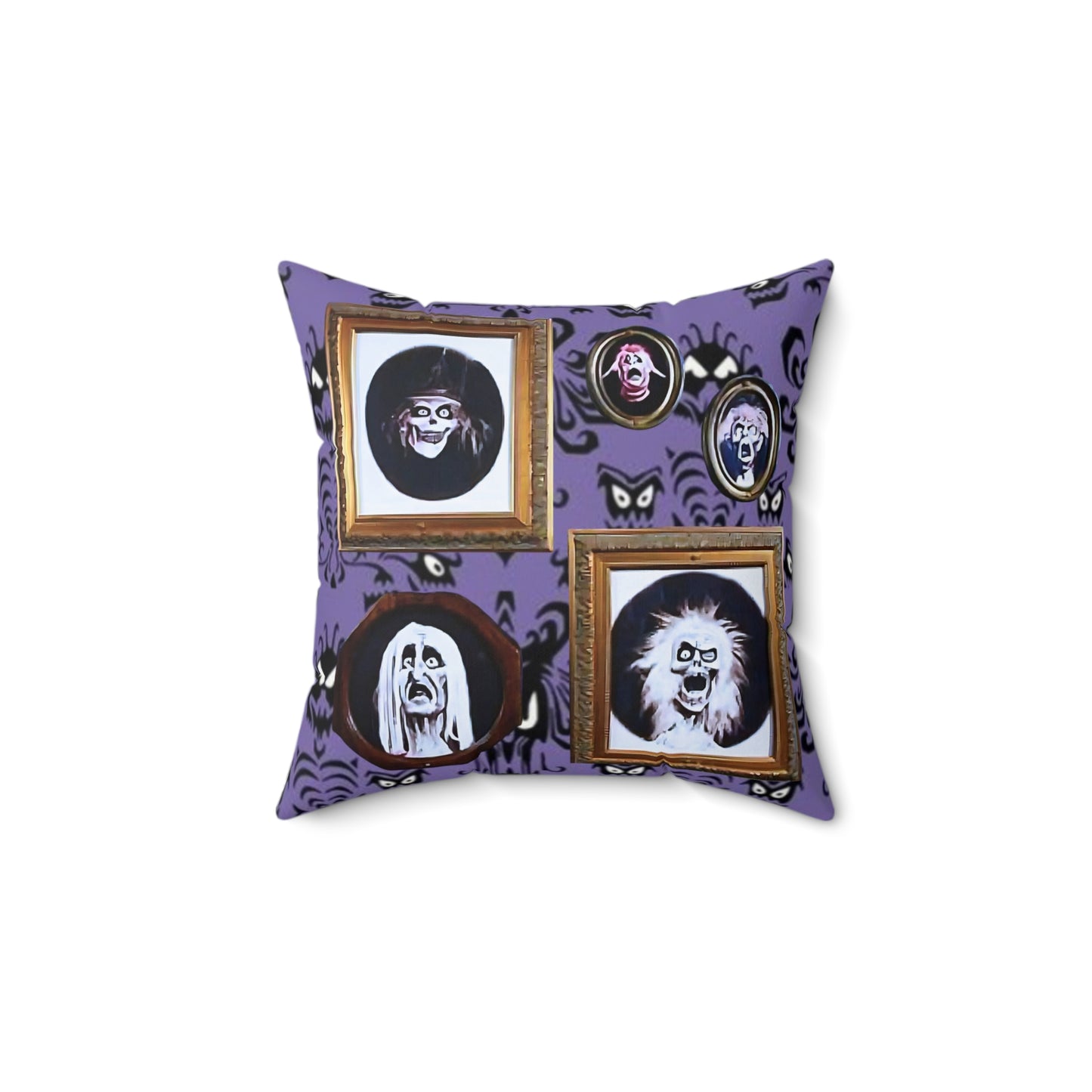 Square Pillow - Haunted Mansion Corridor of Doors Hallway - 14 x 14