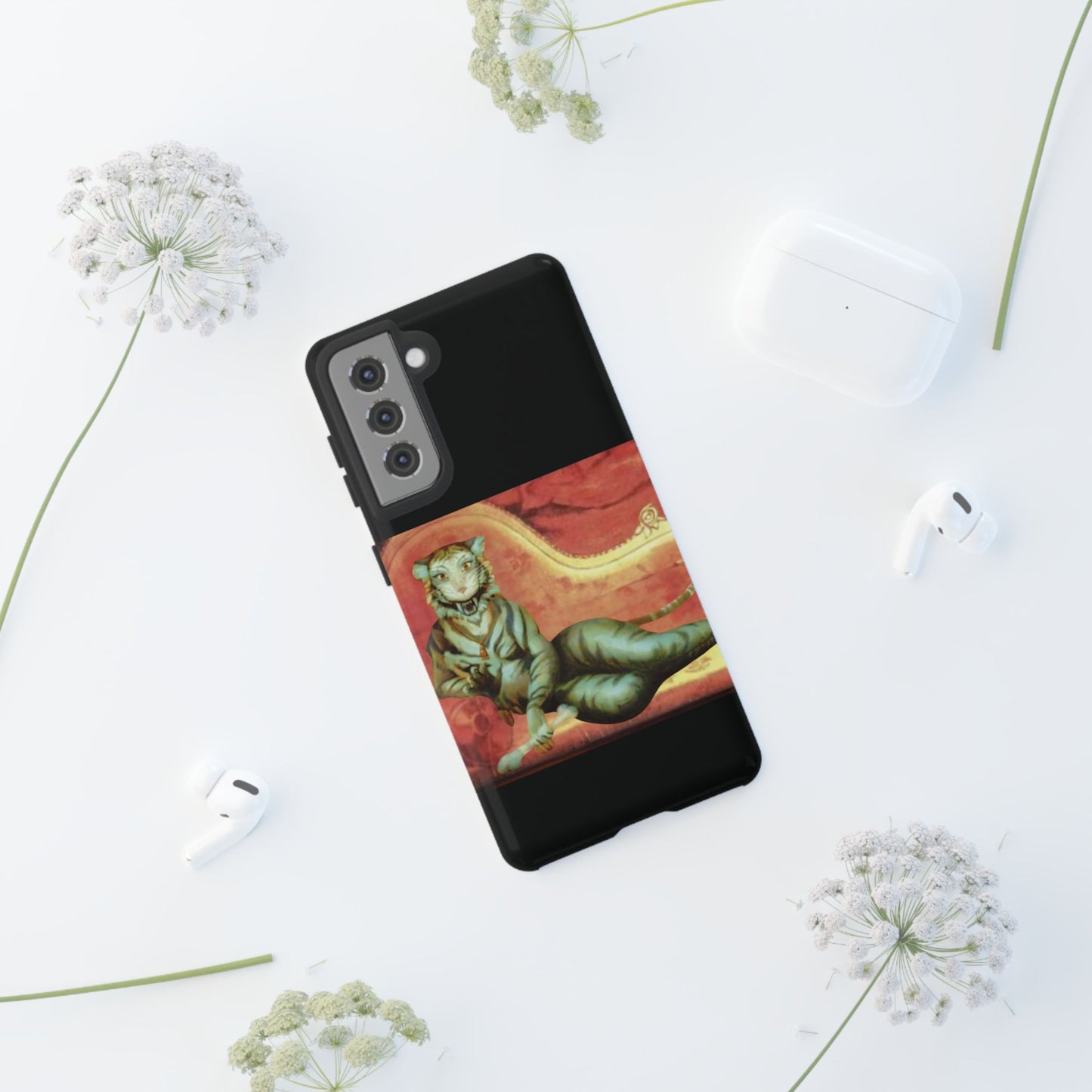 Phone Case - Tiger Lady Changing Portrait Disney Haunted Mansion Hallway Galaxy and iPhone