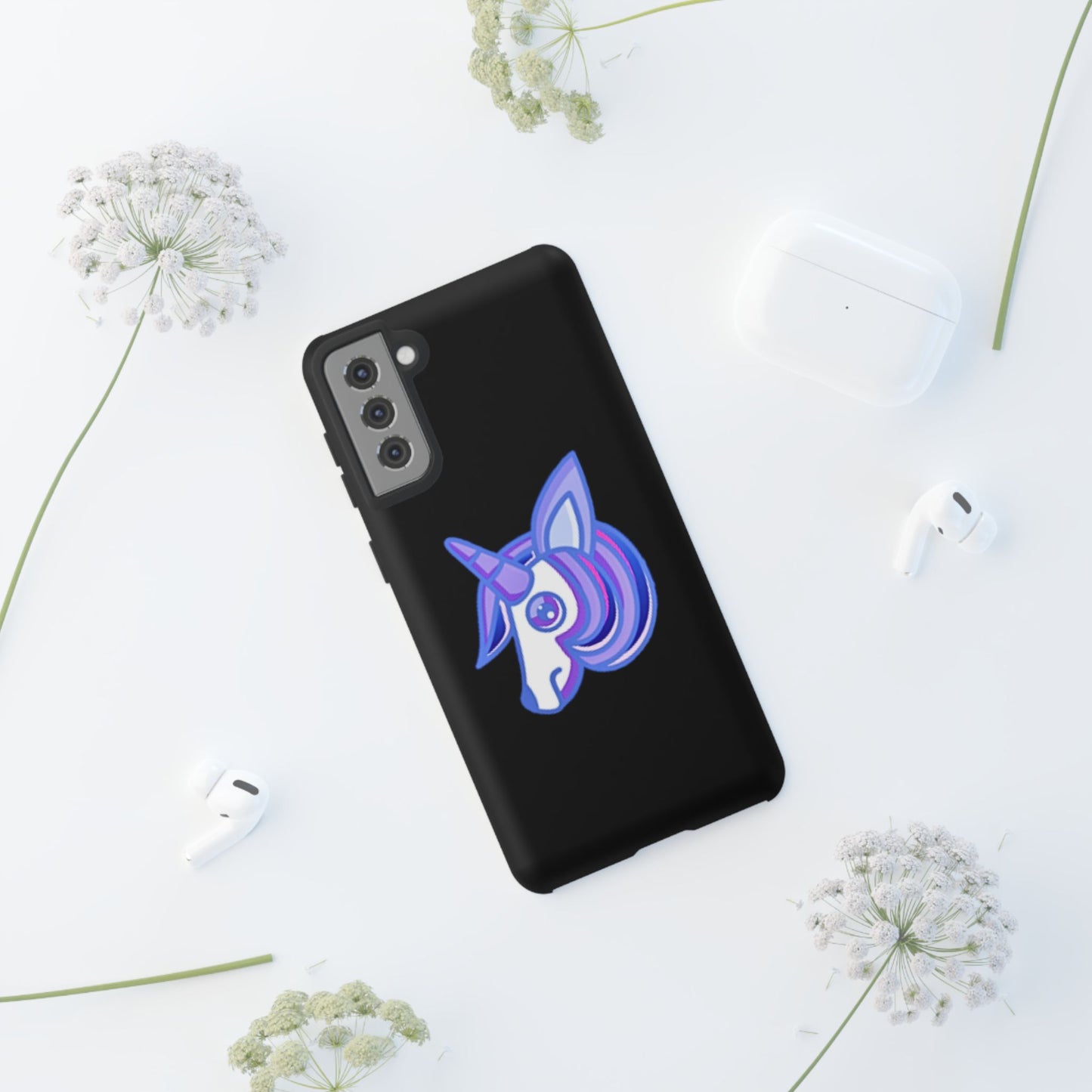 Gothic Unicorn Hard Phone Case for I Phone and Galaxy