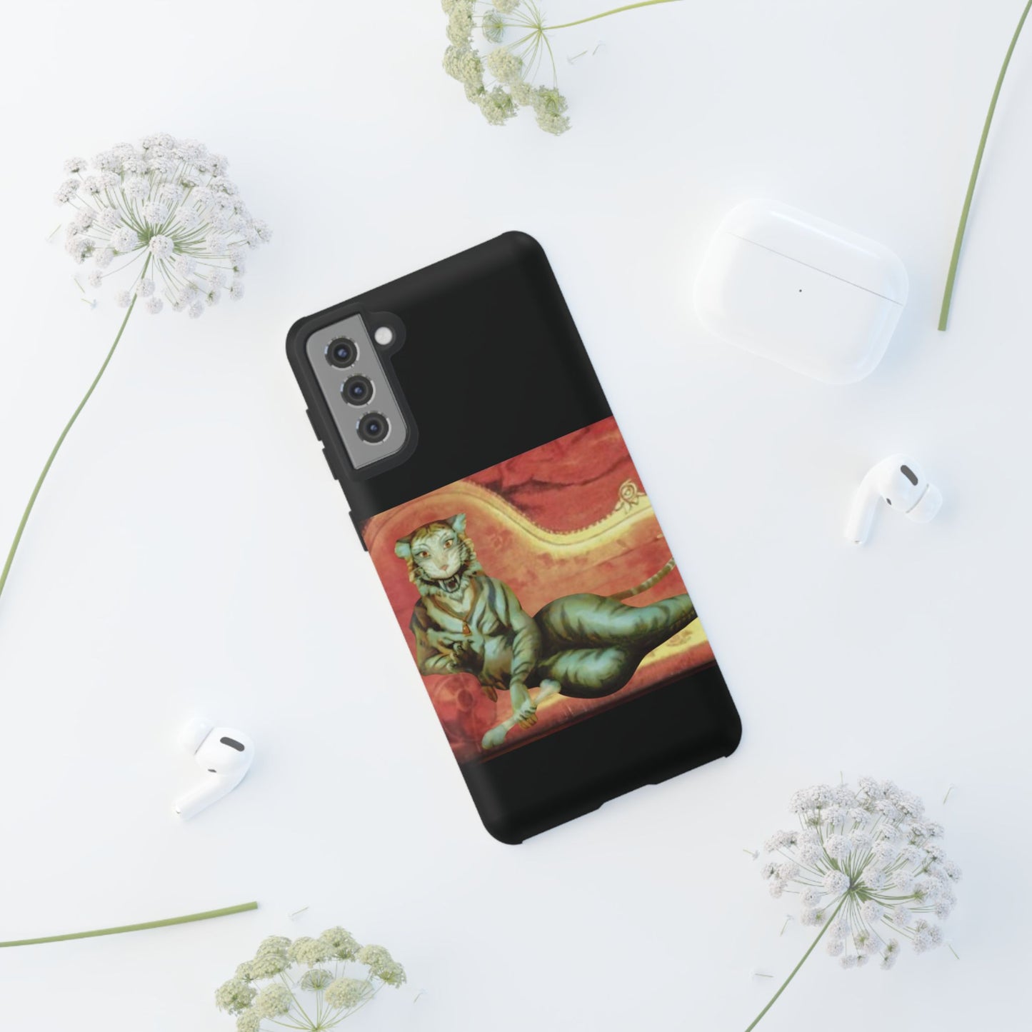 Phone Case - Tiger Lady Changing Portrait Disney Haunted Mansion Hallway Galaxy and iPhone